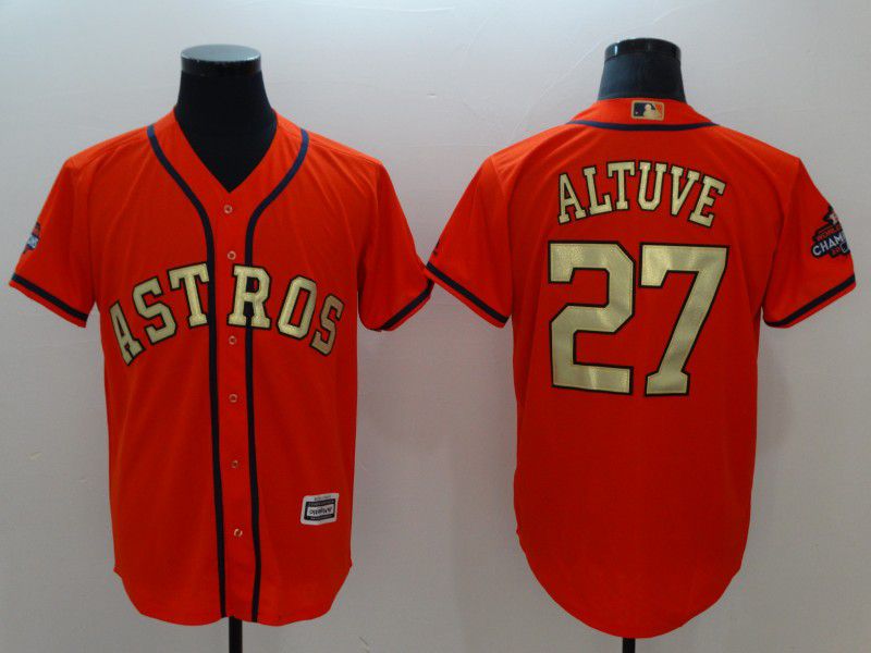 Men Houston Astros #27 Altuve Orange Game Champion Edition MLB Jerseys->more nhl jerseys->NHL Jersey